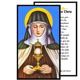 Gifts by Lulee, LLC Oracion a Santa Clara De Asis Tarjeta De Rezo Laminada Bendita Por Su Santidad Francisco
