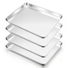 E-far Cookie Sheets Set of 4, 18”x13” Stainless Steel Baking