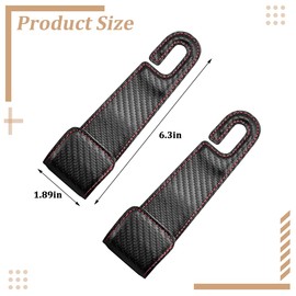 2PCS Car Seat Headrest Hook, Multifunctional Leather Seat Back Purse Bag Hanger Organizer, Auto Interior Backseat Storage Hook Holder for Hat Coat Umbrella, Universal Fit (Carbon Fiber)