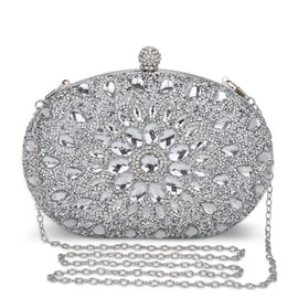 UBORSE Clutch Bag Women Shoulder Bag Small Crystal Bag Elegant Rhinestone Clutch Evening Purse for Wedding Cocktail Party