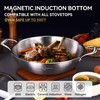 LOLYKITCH 14.5 Inch Tri-Ply Stainless Steel Chef's Wok Pan,Deep Stir-Fry