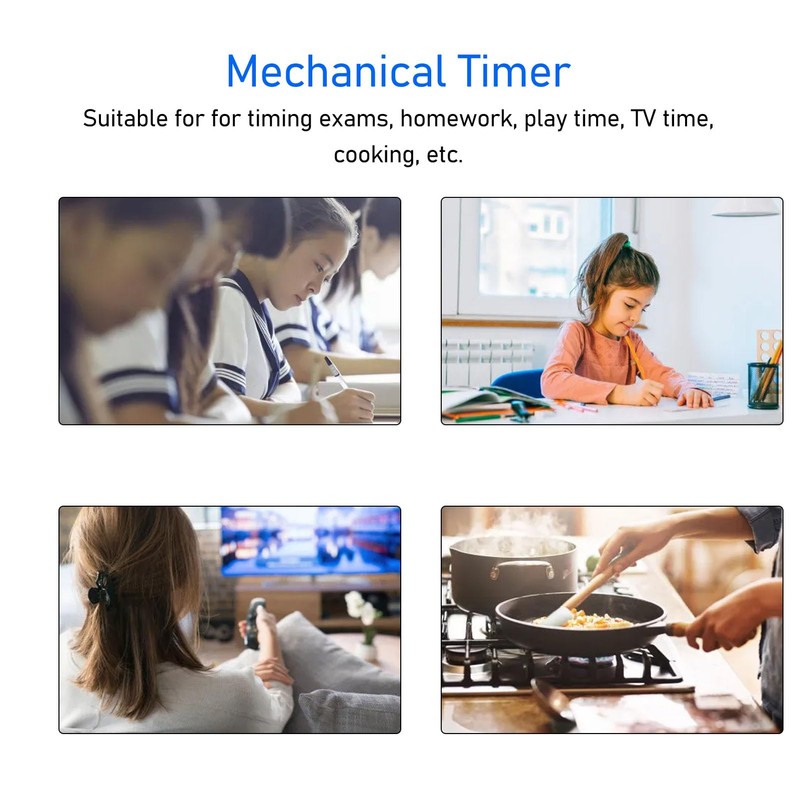 Mechanical Timer,Black Countdown Timer,Massage Fitness Sauna Studying Time Reminder,Kitchen Learning