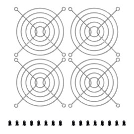 Fan Finger Grill 80mm PC Fan Grill Guard, 4 Pack CPU Case Metal Grill Protector Guard with Screw for for 80x80mm Fan Protective Cover DIY, PC Computer Case Fans, Exhaust Fans (4 Pack, Silver)