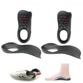 MITEGELO 2 pares soporte del arco del pie, plantillas para pie plano ergonómico para proporcionar soporte al arco, absorción de impactos y alivio del dolor para pies planos y arcos altos(L)