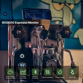 BOOKOO Espresso Monitor E61 Group Pressure Gauge Brew for Espresso Machine with APP Precise Pressure Tracking Wireless Smart Pressure Sensor with G1/8 Thread & M6 Adapter Smart Data Analysis