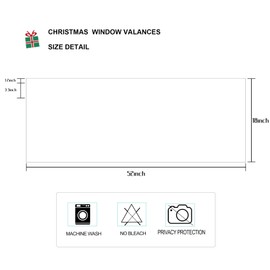 Deztibos - 2 paneles de cenefas de cortina de color blanco festivo, cortinas cortas para decoración de ventanas de cocina, baño, lavandería, 52 x 18 pulgadas con bolsillo para barra