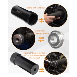 ReluxGo Mainshaft Sprocket 1 7/8" Socket with 1/2" Drive for 1936-2006 Harley-Davidson Big Twins Engine & Twin Cam, 1 7/8 Wrench Main Shaft Pulley Socket Tool, Harley Davidson Specialty Tool Kit