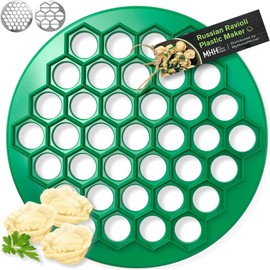 MHH Russian Dumpling Maker - Plastic Pelmeni Maker - Dumpling Mold Machine Press - Ravioli Mould Cutter - Delicious Dumplings Siberian Meat Pelmeni, standart, part-1