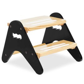 Dream On Me JPMA Certified Skyward Multipurpose Kids Step Stool with Anti-Slip Base, Greenguard Gold Certified, Made of Sustainable New Zealand Pinewood in Black