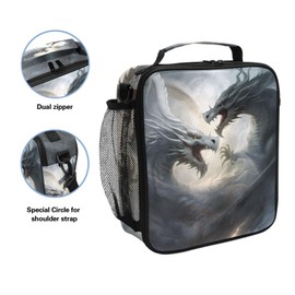 ZOEO Dragons Lunch Box Insulated Lunch Bags for Kids Cooler Tote Meal Adjustable Shoulder Strap Men Women Children School Office Work Picnic