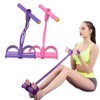 4-Strand TPE Exercise Band with Handle, Pink and Purple, Elastic