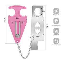 Portable Door Lock for Travel Lock Home Security Door Latch in Prevent Unauthorized Entry School Apartment Hotel 2022 Upgraded(Pink)