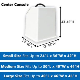 Boat Center Console Cover, 600D Marine Grade Polyester Canvas, Waterproof, Black, Up to 46" W x 40" L x 45" H