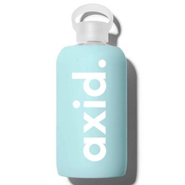 Sorority Shop Alpha Xi Delta Glass Water Bottle with Silicone Sleeve - 16 Oz Glass Water Bottle, Reusable Glass Water or Juice Bottle with Cap