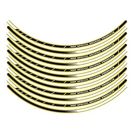MDF Rim Stripe Strobe Type Pumpkin Yellow 10mm Width 17 & 18 Inches RIM-10M-STPY-17&18