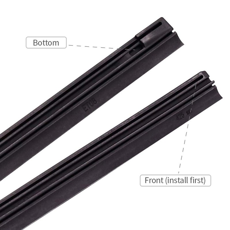 Cuttable Wiper Blade Refills Strip, 4PCS Universal Car Windscreen Wiper