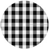 Peaom White Black Plaid Outdoor Tablecloth with Umbrella Hole, Round