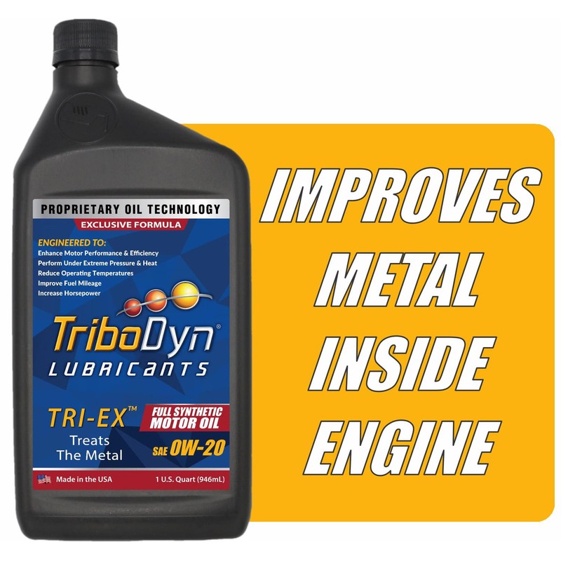 TriboDyn TRI-EX Full Synthetic Motor Oil (0W-20, 2 Quart Pack)