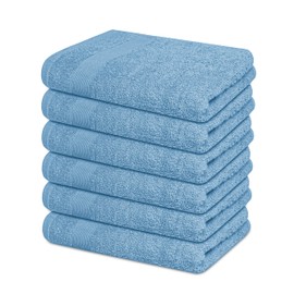 Softolle Premium 600 GSM Hand Towels –100% Combed Ring Spun Cotton Hand Towel - Pack of 6 Luxury Hand Towels - Highly Absorbent and Ultra Soft 16" x 30" inches (Slate Blue)