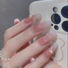 24pcs Long Press on Nails Coffin,CINSEVAN Pink and White Acrylic