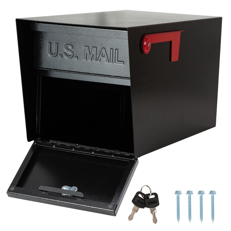 Large Locking Mailbox for Outside, RAINHOL All-Metal Modern Security Mailbox
