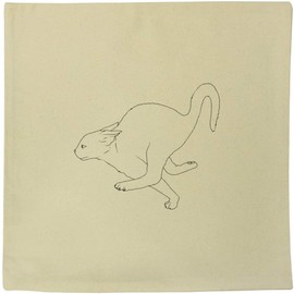 Azeeda 40cm x 40cm 'Running Scared Cat' Canvas Cushion Cover (CV00043722)