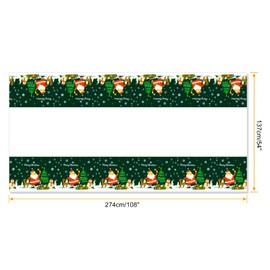 ELECLAND Christmas Tablecloth Plastic Green Christmas Table Cover Christmas Trees Snowman with Santa Clause Tablecloth 137cmx274cm Winter Snowflake Table Cover for Christmas Party Decorations