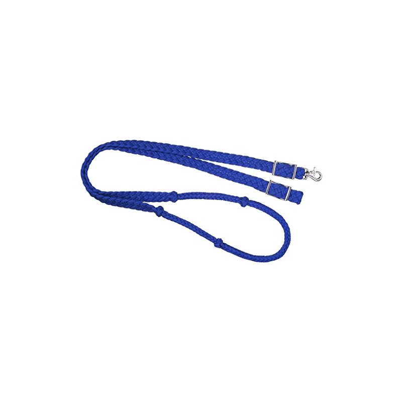 Tough 1 Knotted Cord Roping Reins, Royal Blue