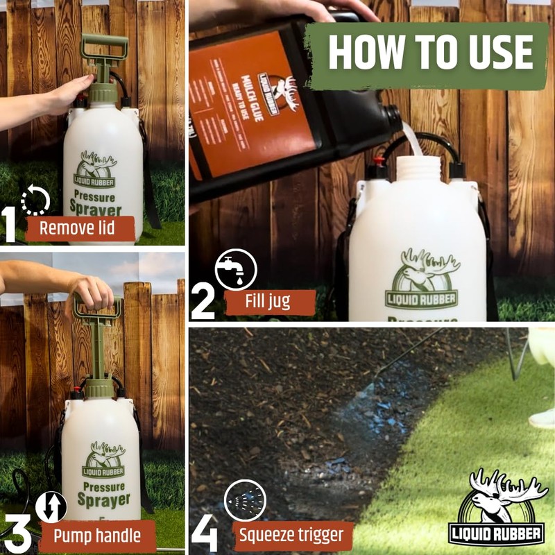 Garden Pump Sprayer + 1G Mulch Glue KIT