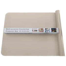 KVK 43.3×25.6in Silicone Mats for Kitchen Counter - Extra Large Silicone Mat Heat Resistant - Glossy Bottom Non Slip - Universal Painting Craft Resin Mat Table Countertop Protector, Camel