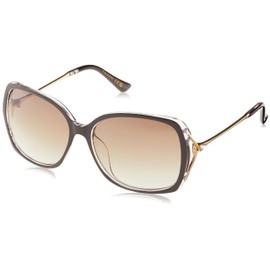 TAHARI Women's Th724 UV Protective Rhinestone Metal Temple Women s Oval Sunglasses Elegant Gifts for Women 60 mm, Brown, mm US