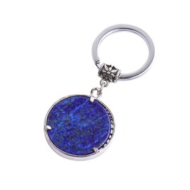 Gem-Inside 2 inches Natural Blue Lapis Lazuli Chakra Stone Keychains Key Chains Rings for Women Crafts Jewelry