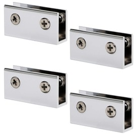 Aopin Glass Shelf Bracket, Adjustable Glass Clips Glass Clamp Brackets, Polished Finish Zinc Alloy, for 10~12mm/0.39~0.47 inch Thickness Wooden / Acrylic / Glass Shelf, Silver, 4PCS