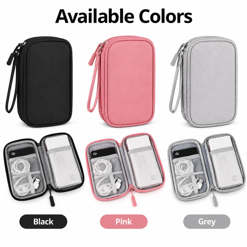Travel Cable Organizer Bag for Electronics – Water-Resistant Oxford Storage