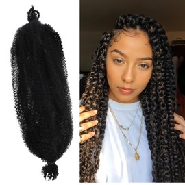 ElevateTech Twist Braiding Hair, 24In Elasticity Fluffy Distressed Soft Locs Curly Crochet Spring Synthetic Pre Stretch Separated Anti Winding Twist Hair Head Accessories Suitable Women 1 Pack