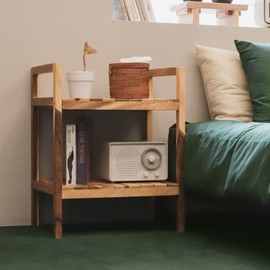 Mini table Wood Solid wood shelf Bedside table 2-tier display shelf Interior shelf MEH Wooden shelf = (normal 2-tier) 280x500