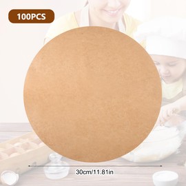 100 Sheets Diameter 30 cm Baking Paper Round Airfryer Baking Paper for Hot Air Fryer Cuts Round Non-Stick Baking Paper Round BBQ Paper Heat Resistant for Pizza, Oven, Air Fryer