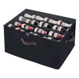 ateboane Shoe Storage Organizer for Closet,1 Pack Foldable Shoe Storage Bins with Clear Cover,Large Adjustable Shoe Box Storage Containers,Fits 8-16 Pairs,Space-Saving Shoe Cube Organizer, Black