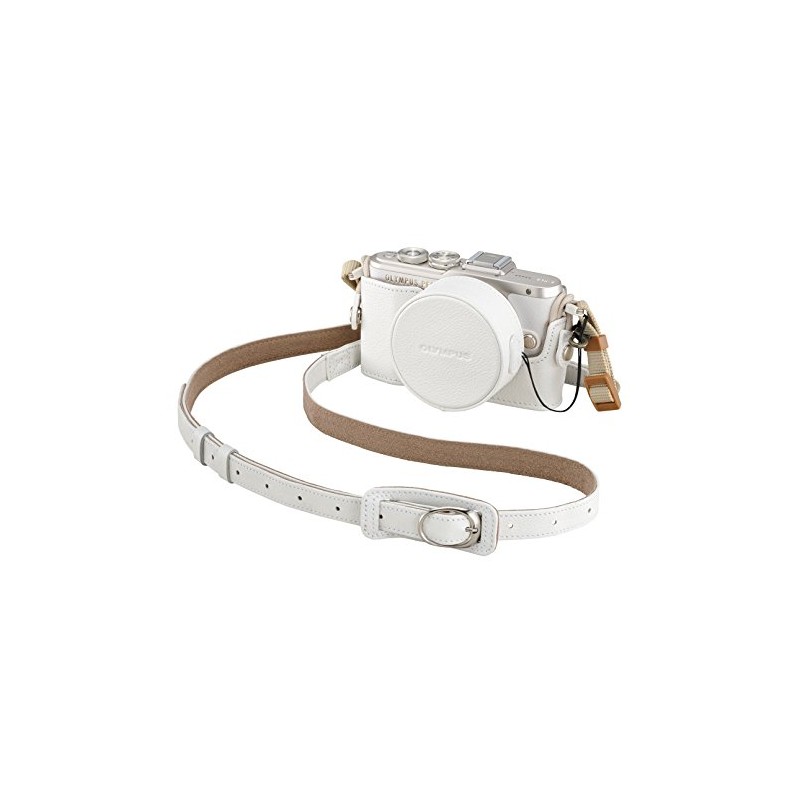 OLYMPUS Genuine Leather Lens Jacket for 14-42mm EZ Lens White