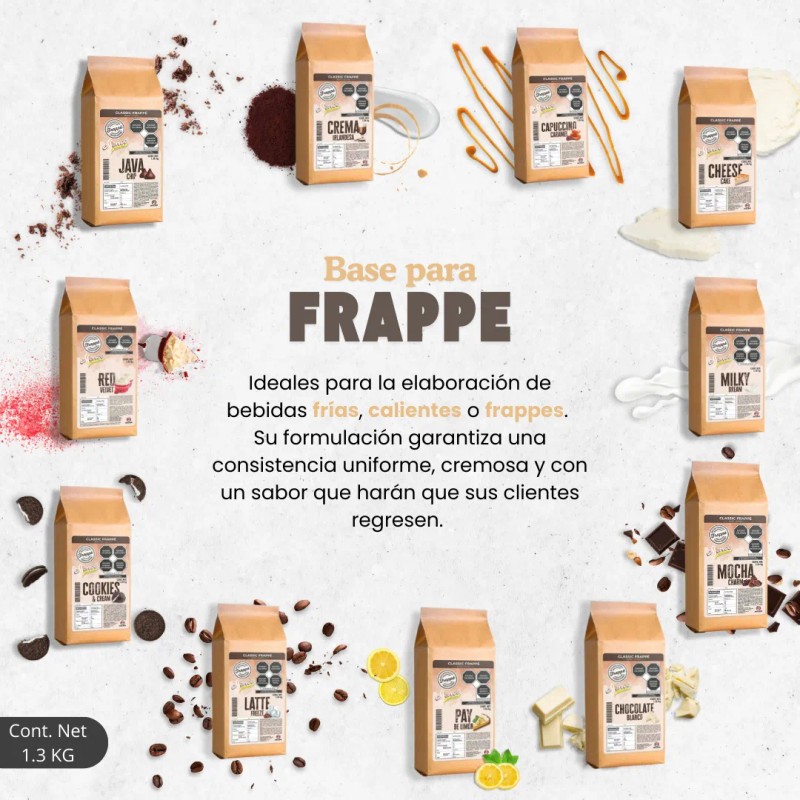 Base Frappe 19 Sabores 1.36 Kg, Produce 44 De 12