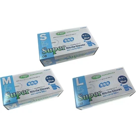 FUJINAP Super Nitrile Gloves Blue Powder Free Large 100pcs