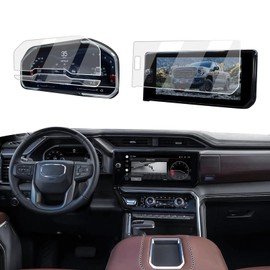 Screen Protector 3 Pcs For 2022-2025 GMC Sierra 1500 & 2024-2025 Sierra 2500HD/3500HD, 12.3-Inch Dashboard+13.4-Inch Navigation HD 9H Tempered Glass Protector For Sierra 1500/2500HD/3500HD Accessories
