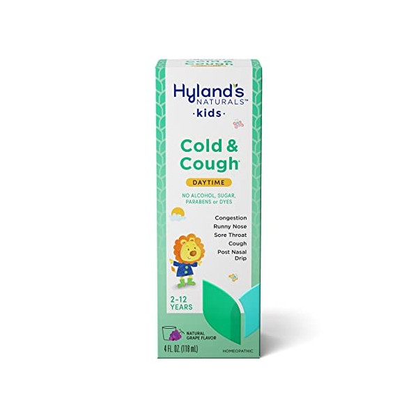 Hyland's Cold Medicine for Kids Ages 2+ by Hylands, Daytime for Cough, Decongestant, Allergy Symptom Relief, 4 Fl Oz