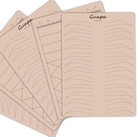 3PCS Microblading Practice Skin with Pre-Printed Brow Patterns – Silicone Mapping Guide Sheet for Eyebrow Tattoo, Hair Strokes and Shading (3PCS Pink Design #13)