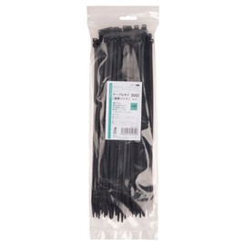 Konya Shoji 01281310 Cable Ties for Outdoor Use, Black, 11.8 inches (300 mm) x Width 0.19 inches (4.8 mm), Pack of 100