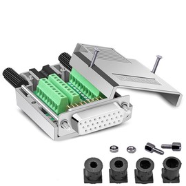Jienk 16mm Thinner DB26 Female Solderless Breakout Connector, RS232 D-SUB Serial to 26 Pin Port Terminal Solderfree Adapter with Metal Case Accessories