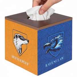 Harry Potter Hogwarts Houses Wooden Tissue Box Decorative Case 14 x 14 x 14 cm (A)