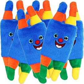 Aviv Judaica Smiling Soft Plush Torah Toy for Kids 14" Tall Colorful Stuffed Torah Figure for Sukkes Simchat Tora Happy Torahs for Upsherin Kids Judaica Gift (Colorful Smiling Torah, 6, Count)