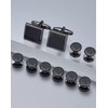 Ofeiyaa 10pcs Square Cufflinks And Shirt Stud Formal Men Classic