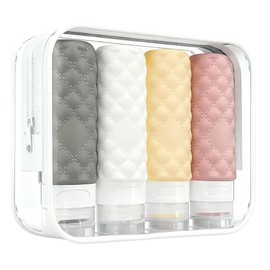 FANOOD Safe leak-proof high-quality silicone empty travel bottle 90ml 4P, 1 set, mixed colors / FANOOD 안전한 누출 방지 고급의 실리콘공병 여행용 공병 90ml 4P, 1세트, 혼합색상